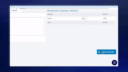 FieldPulse estimate and invoice interface 
