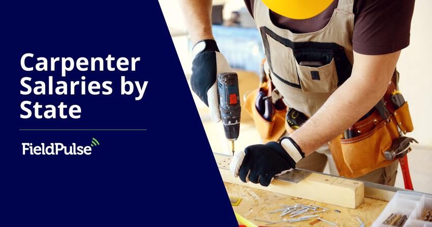 Map illustrating carpenter salary variations across different states.