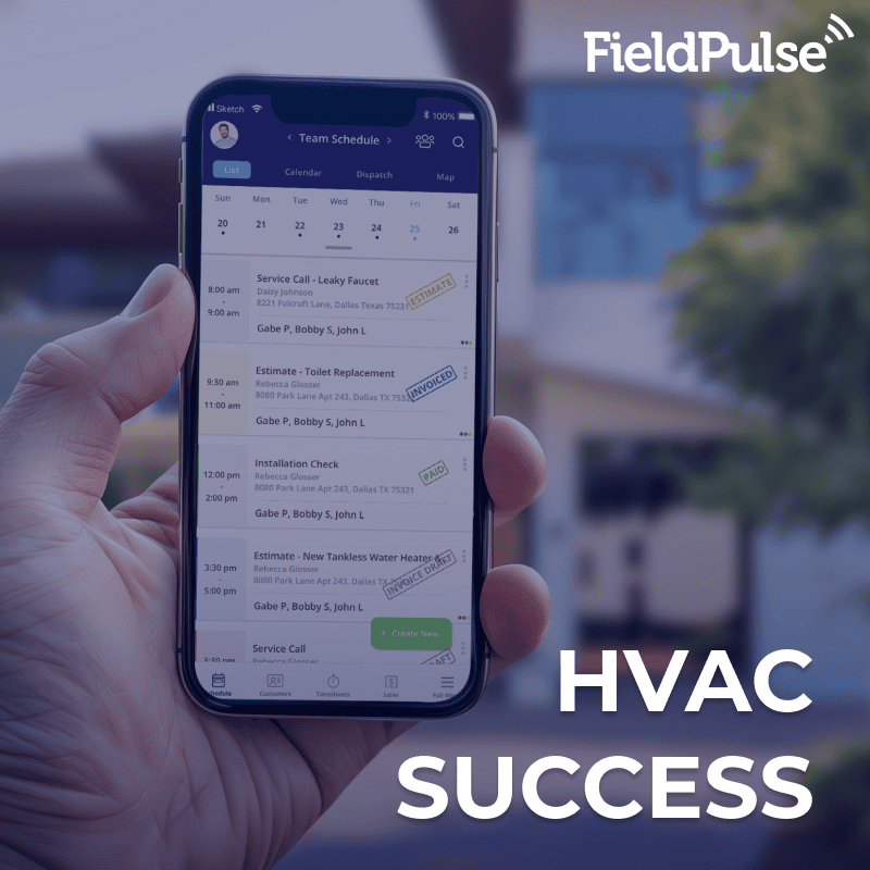 HVAC technician using specialized software to schedule appointments.