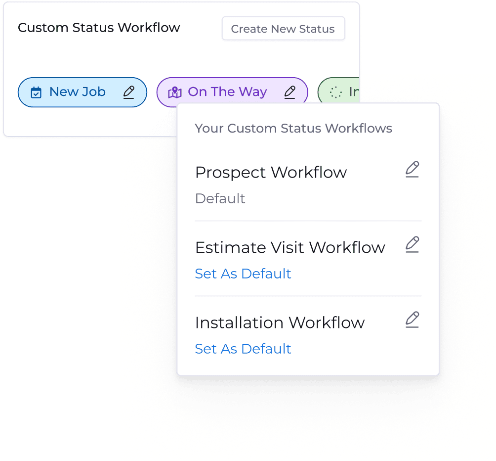 FieldPulse's custom workflow interface