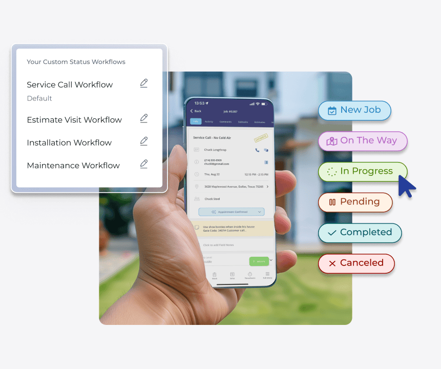 FieldPulse job workflow builder 