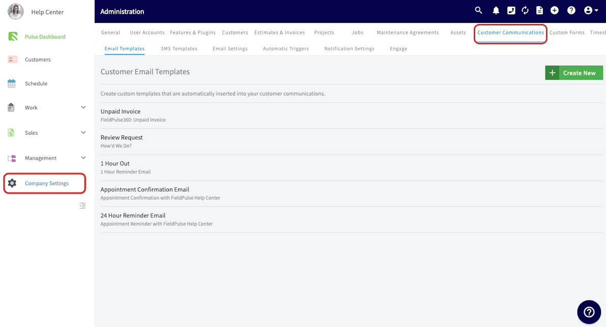 FieldPulse's Customer Communication Feature