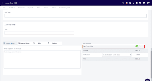 fieldpulse's tax override