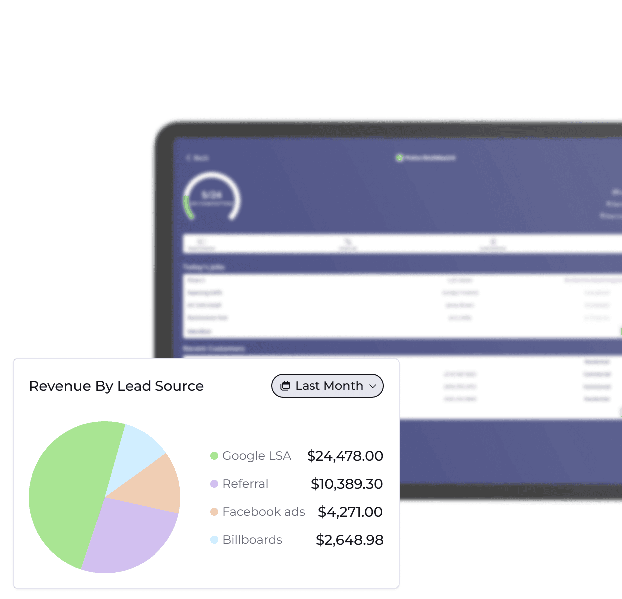 Illustration of a streamlined scheduling interface for field service teams.