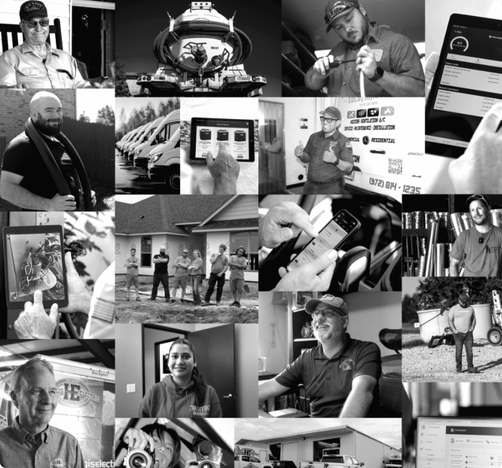 Illustration of customer appointment scheduling and job status updates